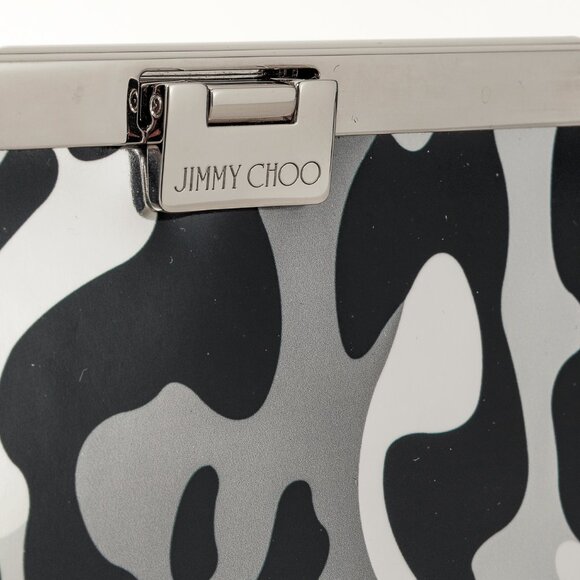 Jimmy Choo Camille Camoleo Print Steel Mix Mirror Leather Clutch - Picture 7 of 10